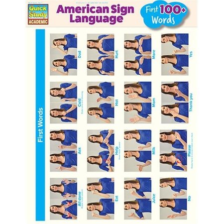 BARCHARTS BarCharts 9781423228561 American Sign Language - First 100 Plus Words Quickstudy Easel 9781423228561